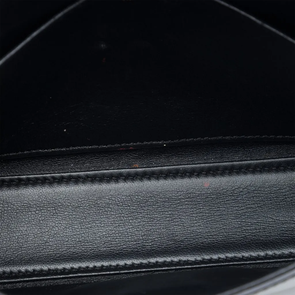 Celine Shiny Calfskin Triomphe Claude Shoulder Bag Black Leather Good - Model View