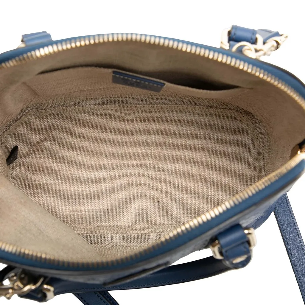 Gucci Mini Microguccissima Dome Satchel Blue Leather Very good - Model View