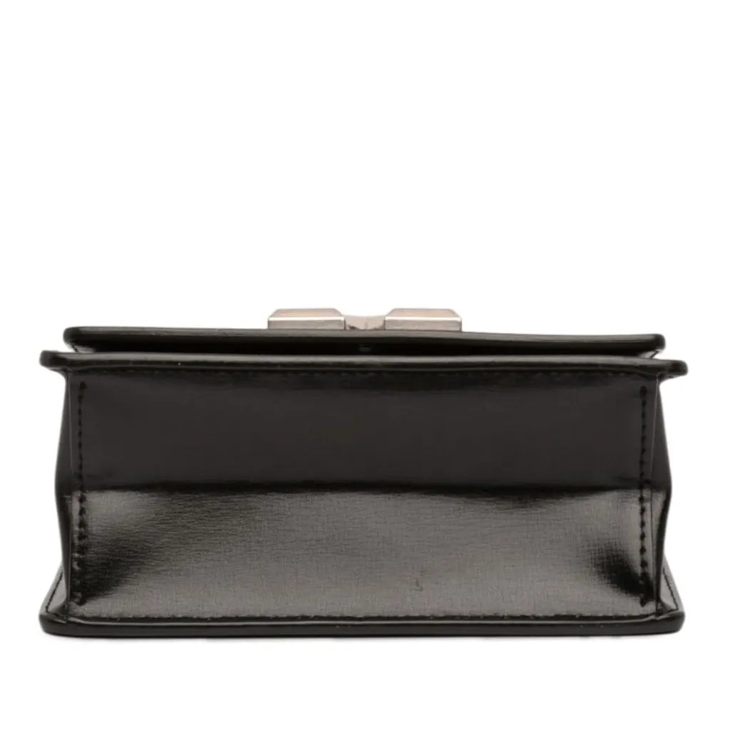 Off-White Glazed Calfskin Cash Inside Jitney 0.7 Bag Black Leather Good - Inside View