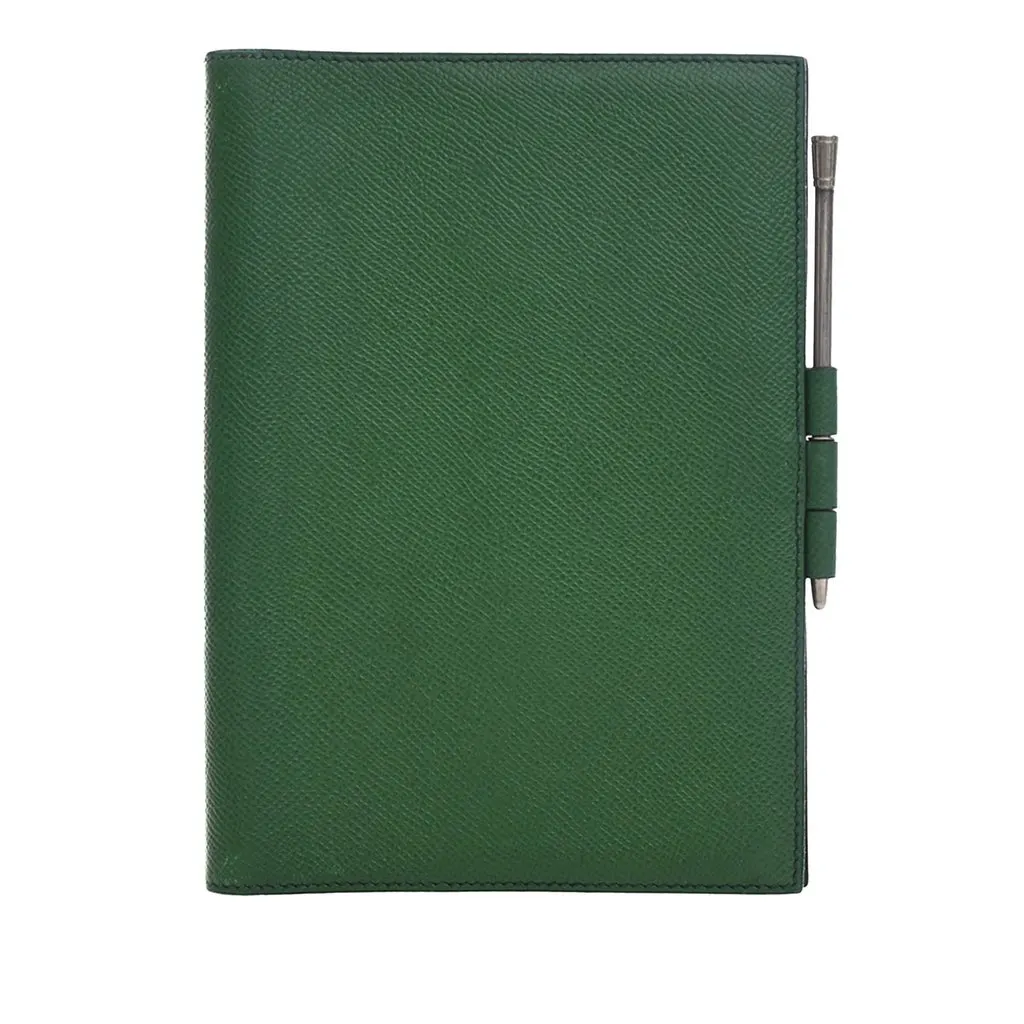 Hermès Epsom Vision Agenda Cover Green Leather Very good - Front View