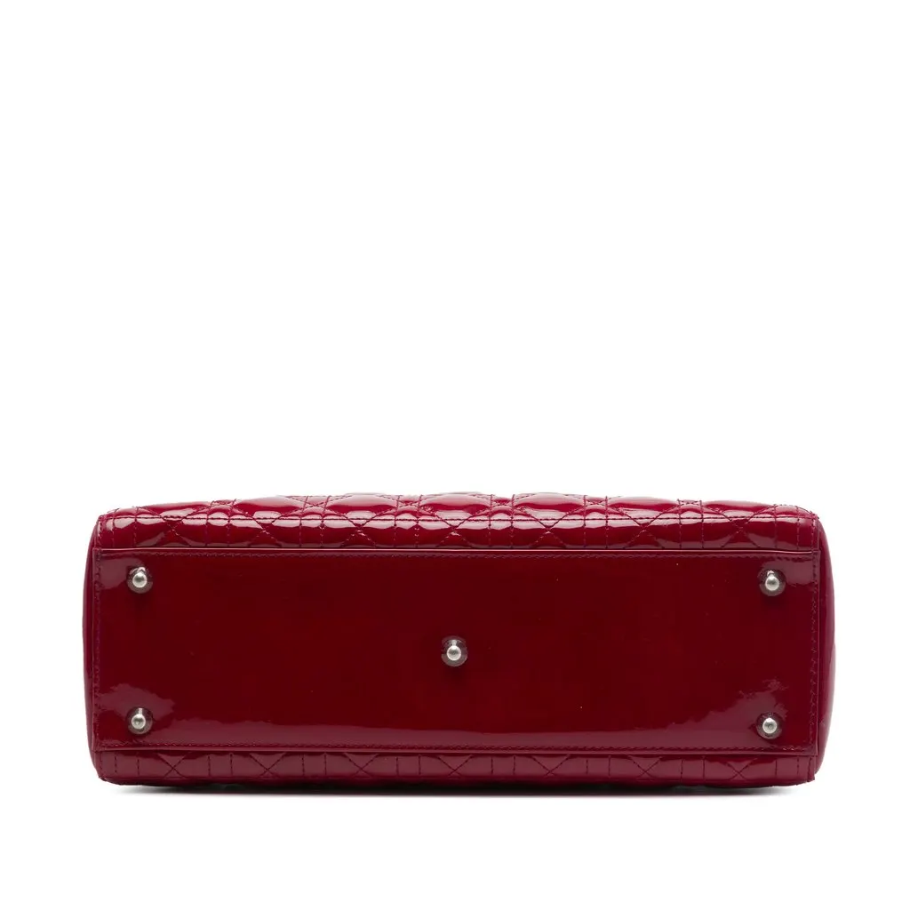Dior Large Patent Cannage Lady Dior Red Leather Very good - Inside View