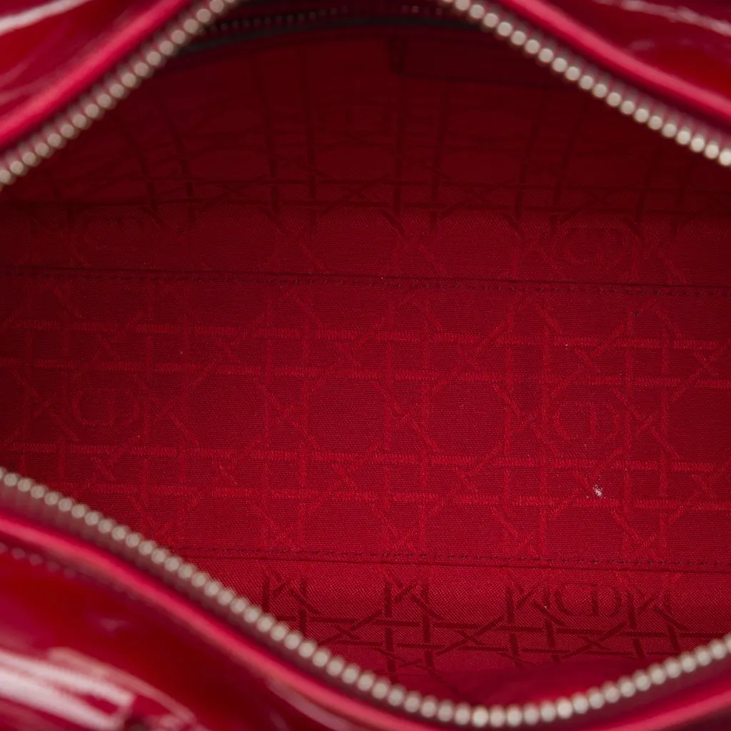 Dior Large Patent Cannage Lady Dior Red Leather Very good - Model View