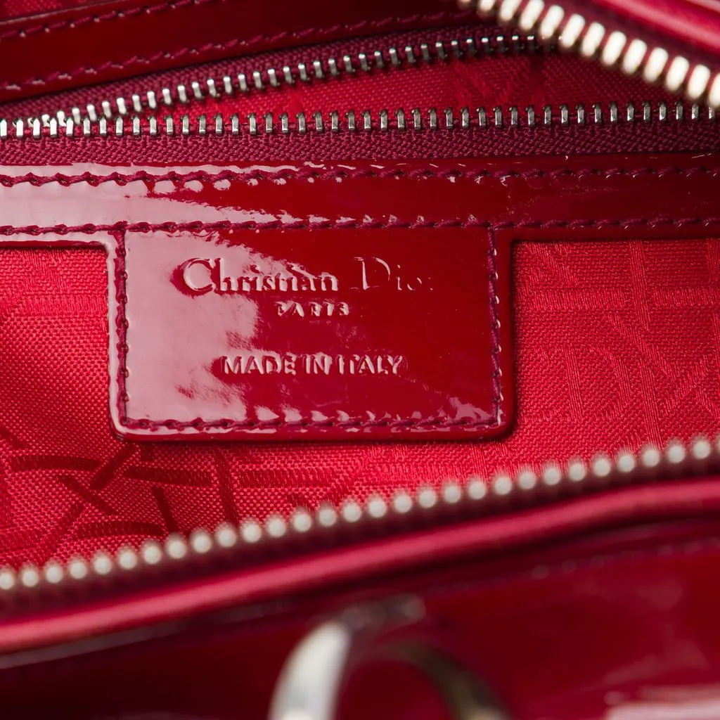 Dior Large Patent Cannage Lady Dior Red Leather Very good - Box View
