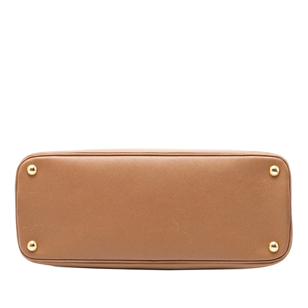 Prada Medium Bicolor Saffiano Lux Promenade Satchel Brown Leather Very good - Inside View