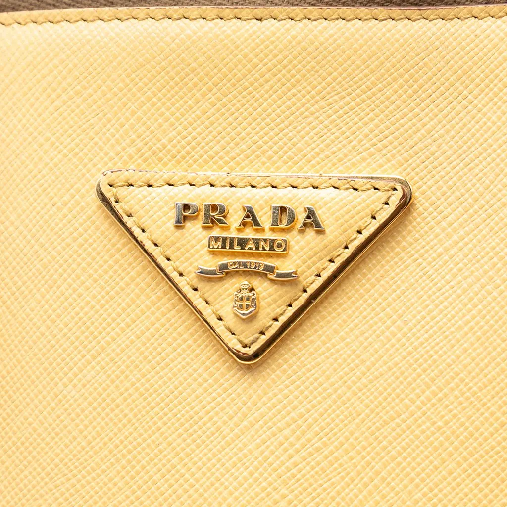 Prada Medium Bicolor Saffiano Lux Promenade Satchel Brown Leather Very good - Box View