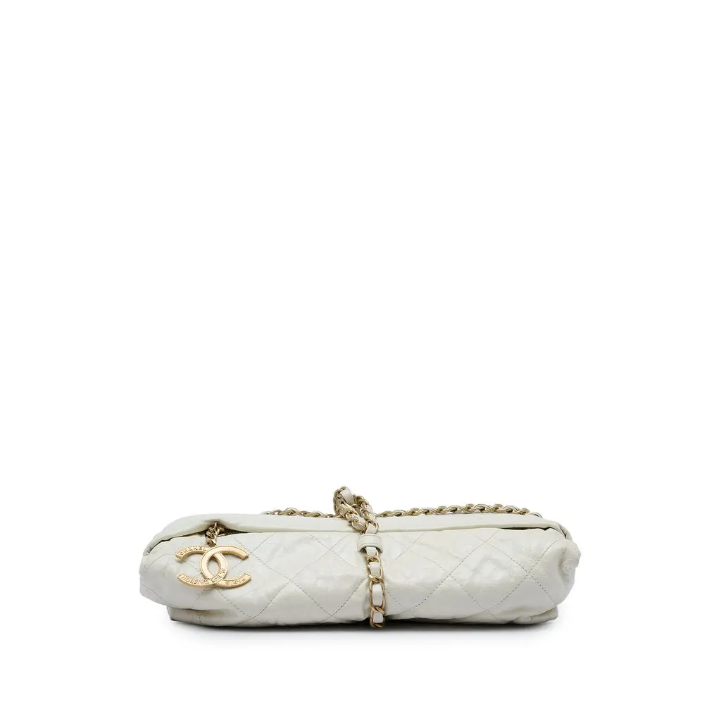 Chanel Quilted Calfskin Midnight Swim Baluchon Bag White Leather Very good - Inside View