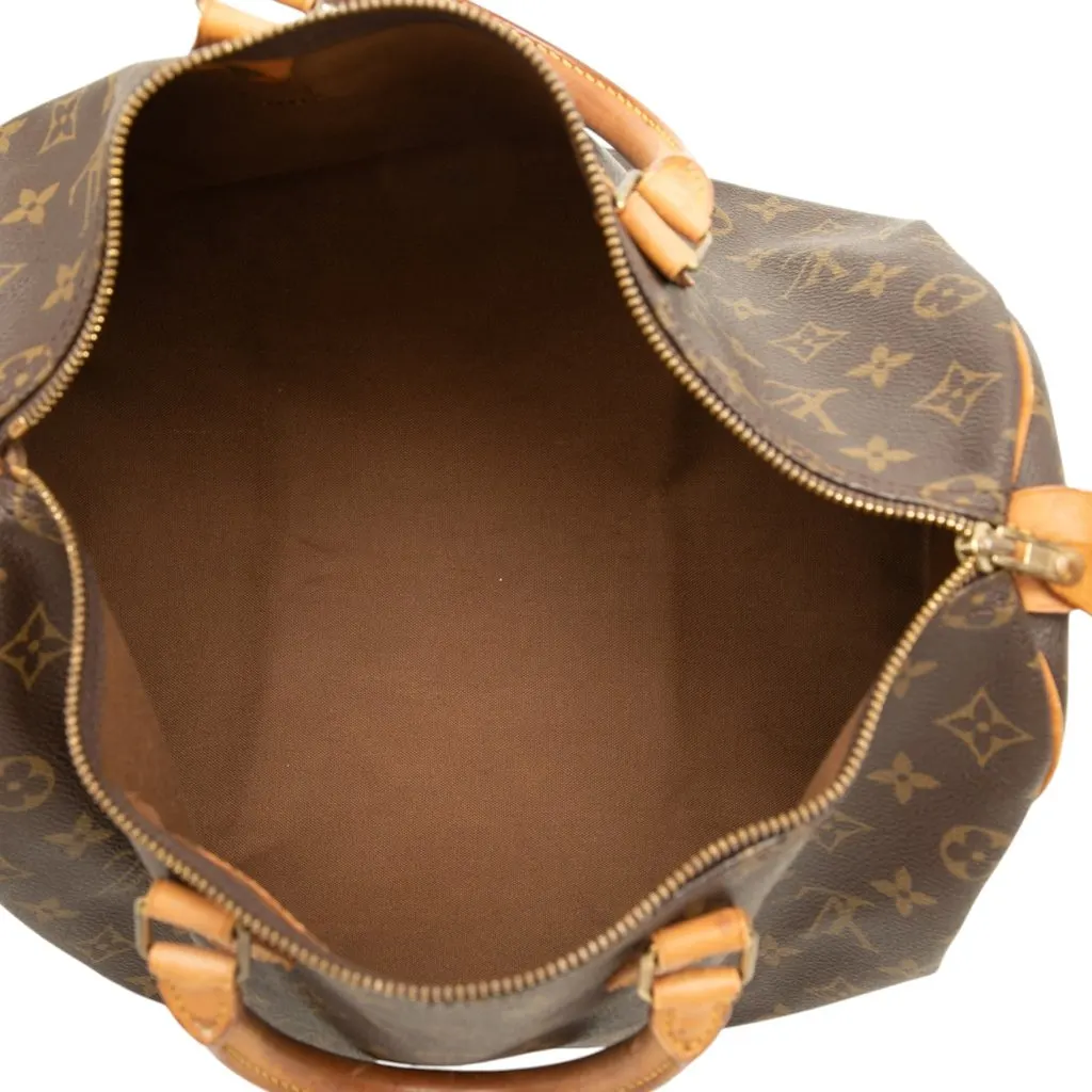 Louis Vuitton Monogram Speedy 35 Brown Canvas Good - Model View