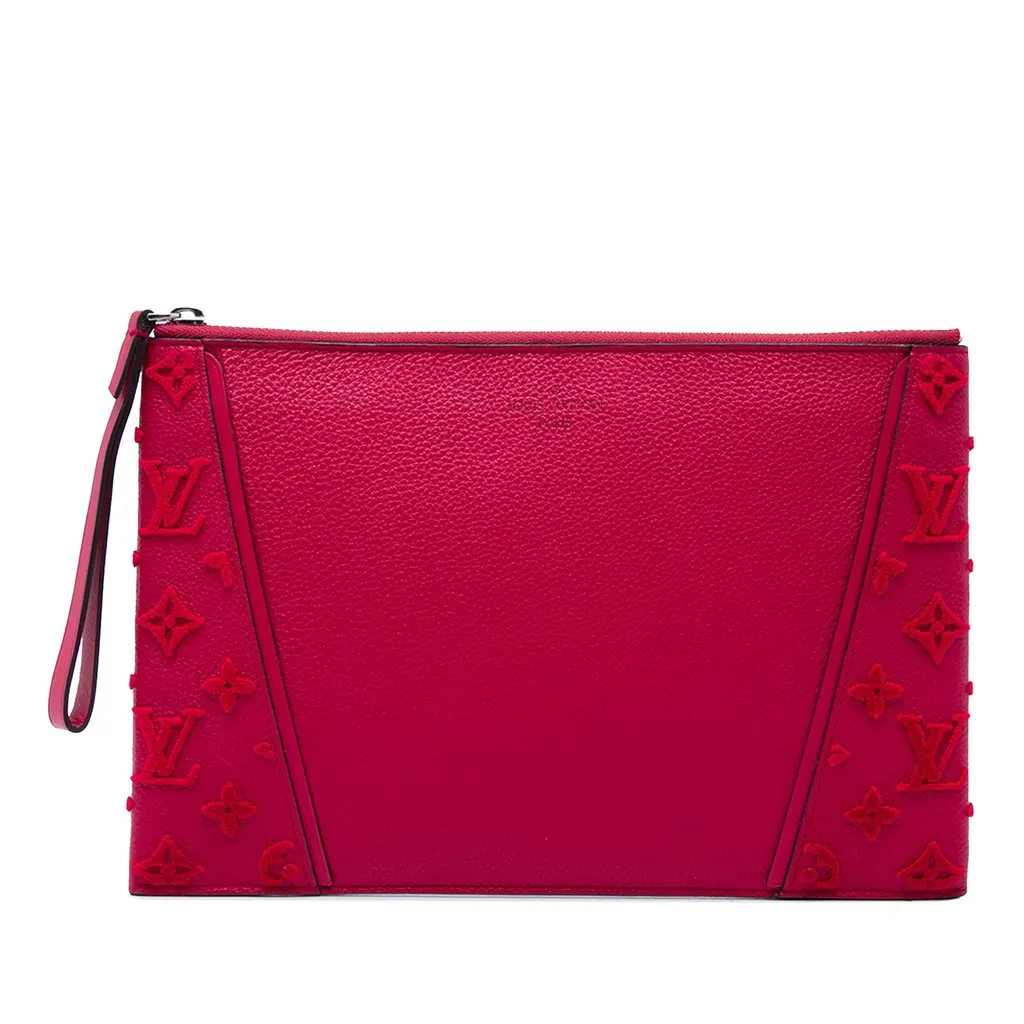 Louis Vuitton Veau Cachemire W Pochette Red Leather Very good - Front View