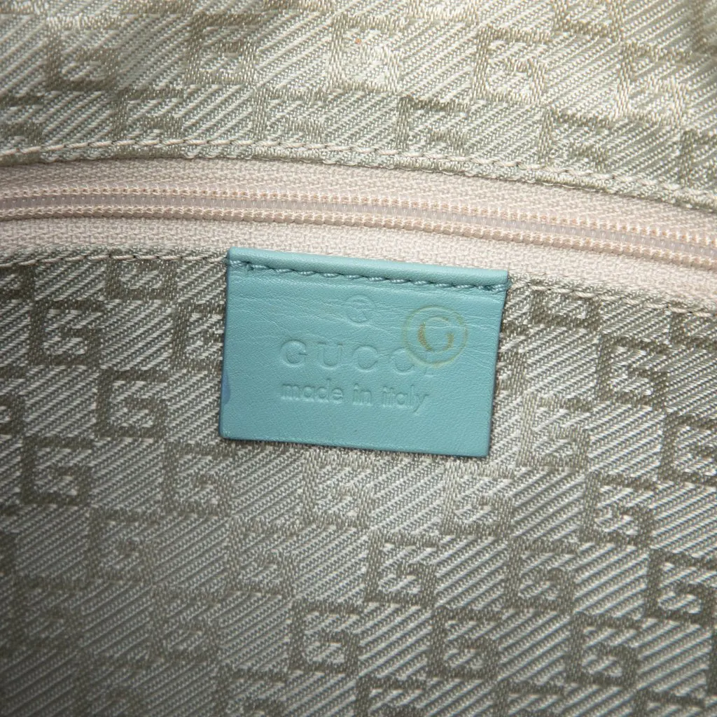 Gucci Square G Suede Shoulder Bag Blue Leather Very good - Box View