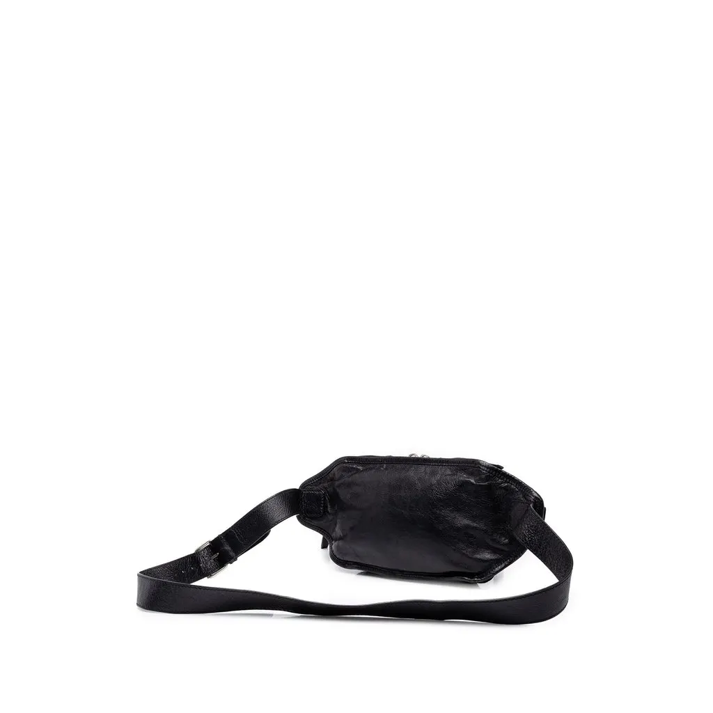 Balenciaga Lambskin Motocross Classic Neo Lift Belt Bag Black Leather Good - Back View