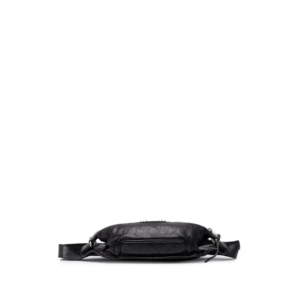 Balenciaga Lambskin Motocross Classic Neo Lift Belt Bag Black Leather Good - Inside View