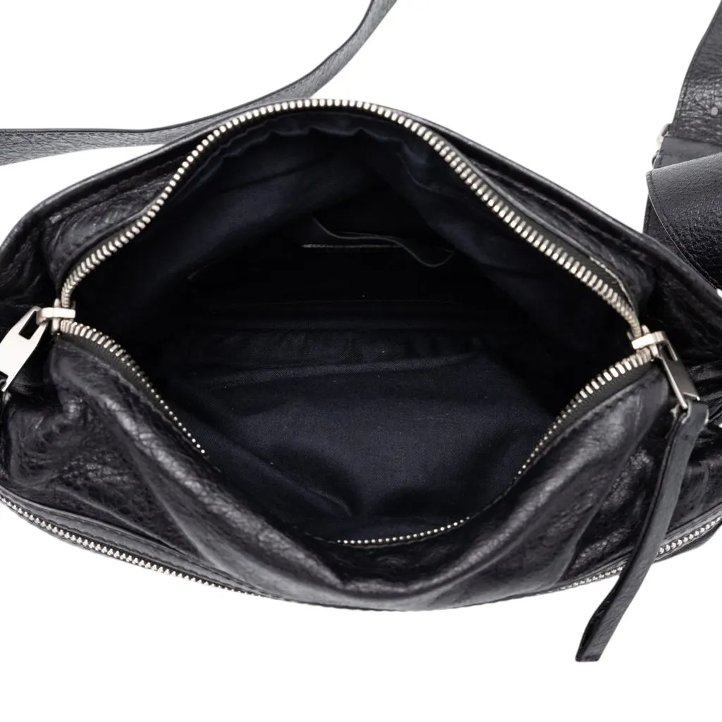 Balenciaga Lambskin Motocross Classic Neo Lift Belt Bag Black Leather Good - Model View