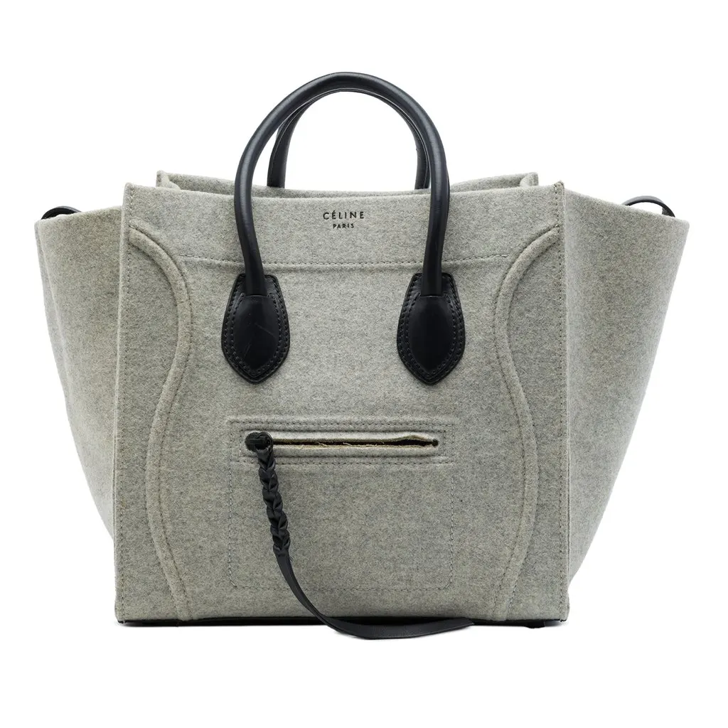 Celine Medium Felt Phantom Luggage Tote MultiColor Very good - Front View