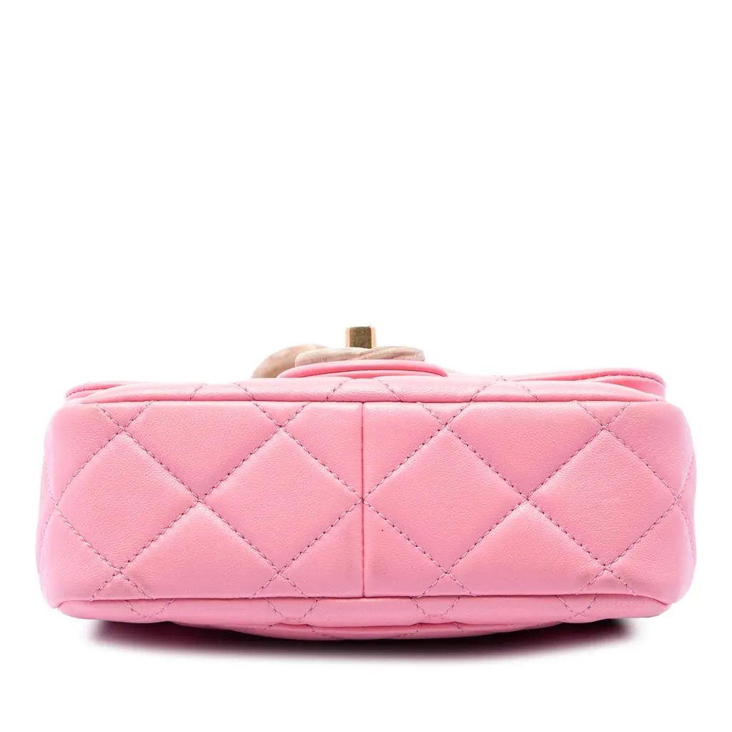 Chanel Mini Wenge Wood Chain Flap Pink Leather Very good - Inside View