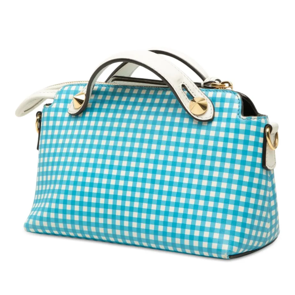 Fendi Mini Printed Leather Gingham By The Way Satchel White Leather Very good - Back View