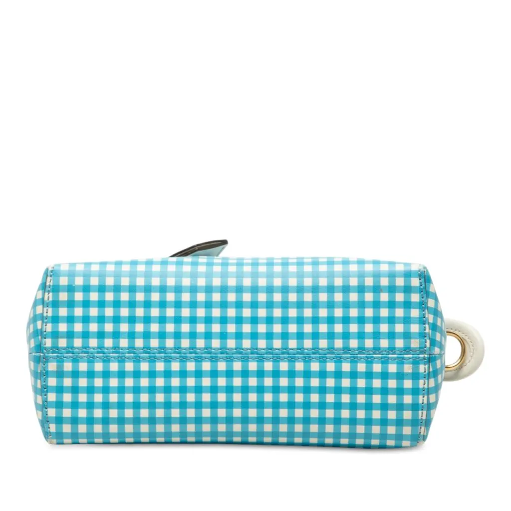 Fendi Mini Printed Leather Gingham By The Way Satchel White Leather Very good - Inside View
