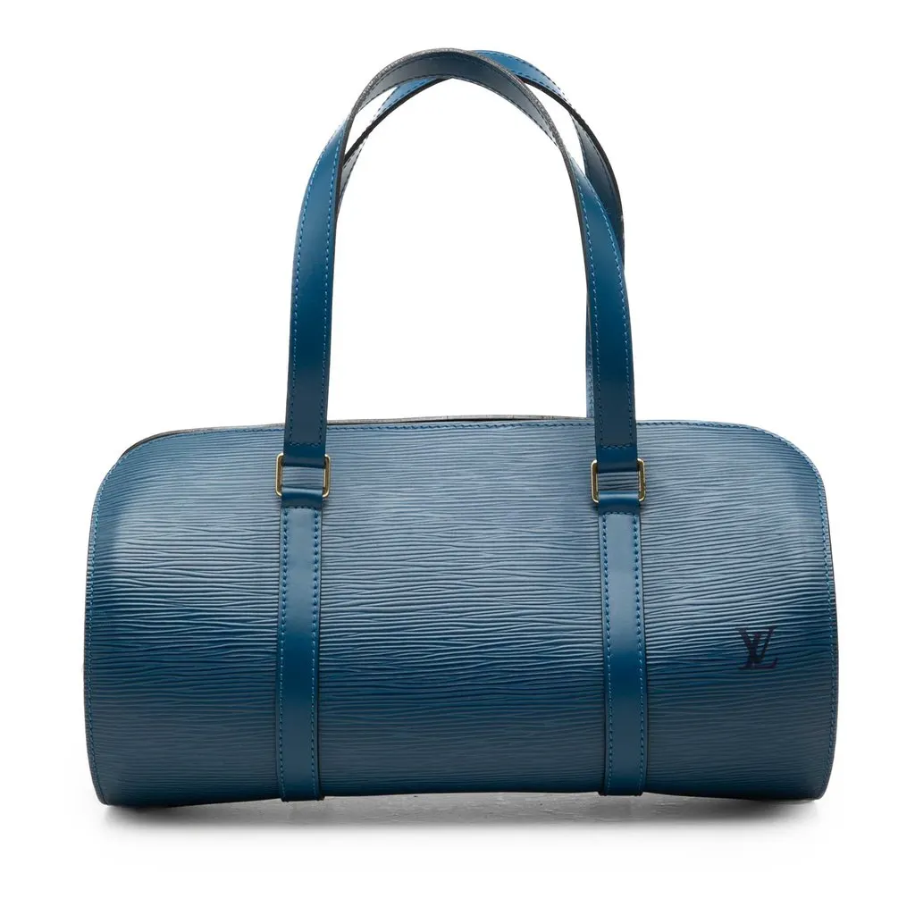 Louis Vuitton Epi Soufflot Blue Leather Good - Front View