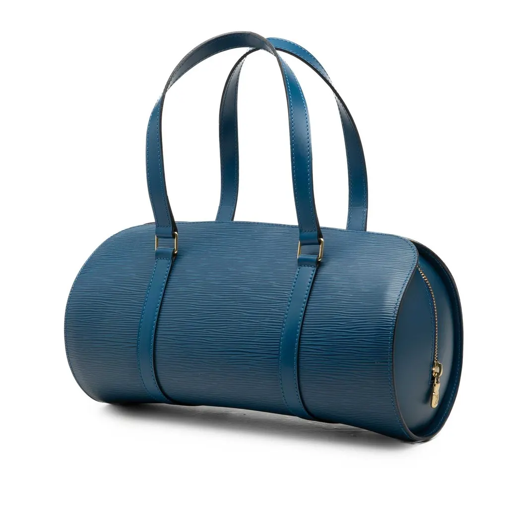 Louis Vuitton Epi Soufflot Blue Leather Good - Back View