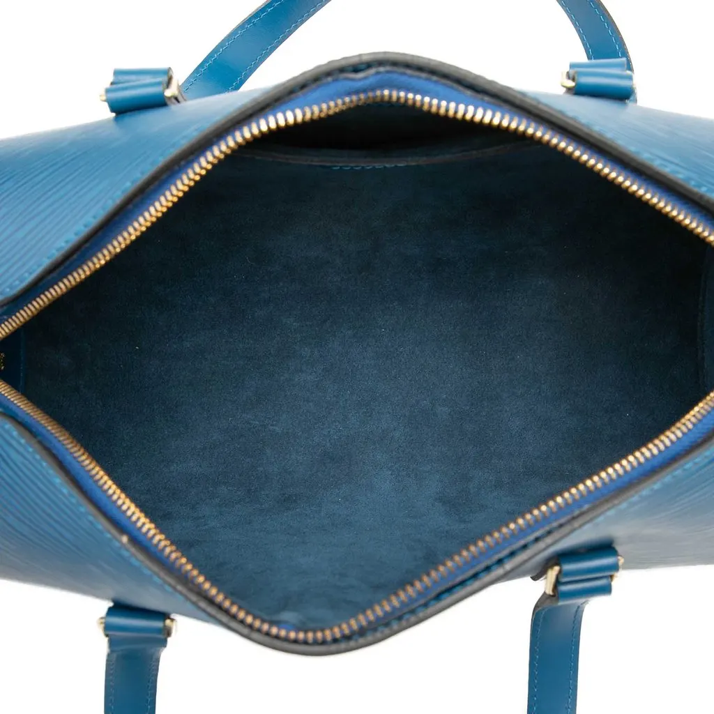 Louis Vuitton Epi Soufflot Blue Leather Good - Model View