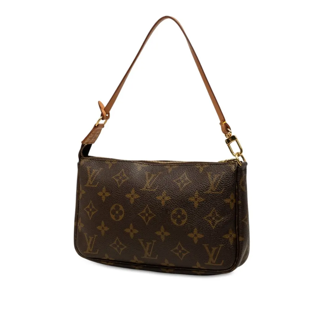 Louis Vuitton Monogram Pochette Accessoires Brown Canvas Good - Back View