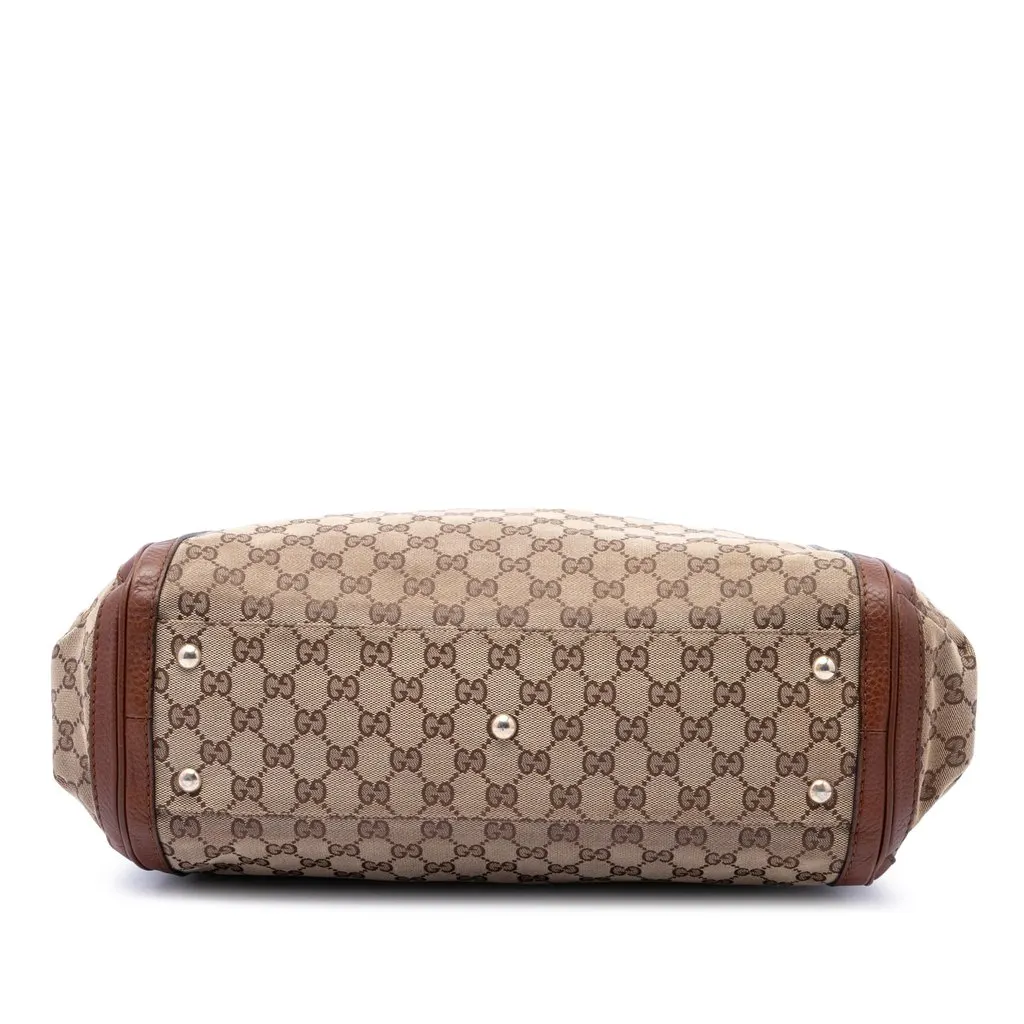 Gucci GG Canvas Bella Convertible Tote Beige Canvas Good - Inside View