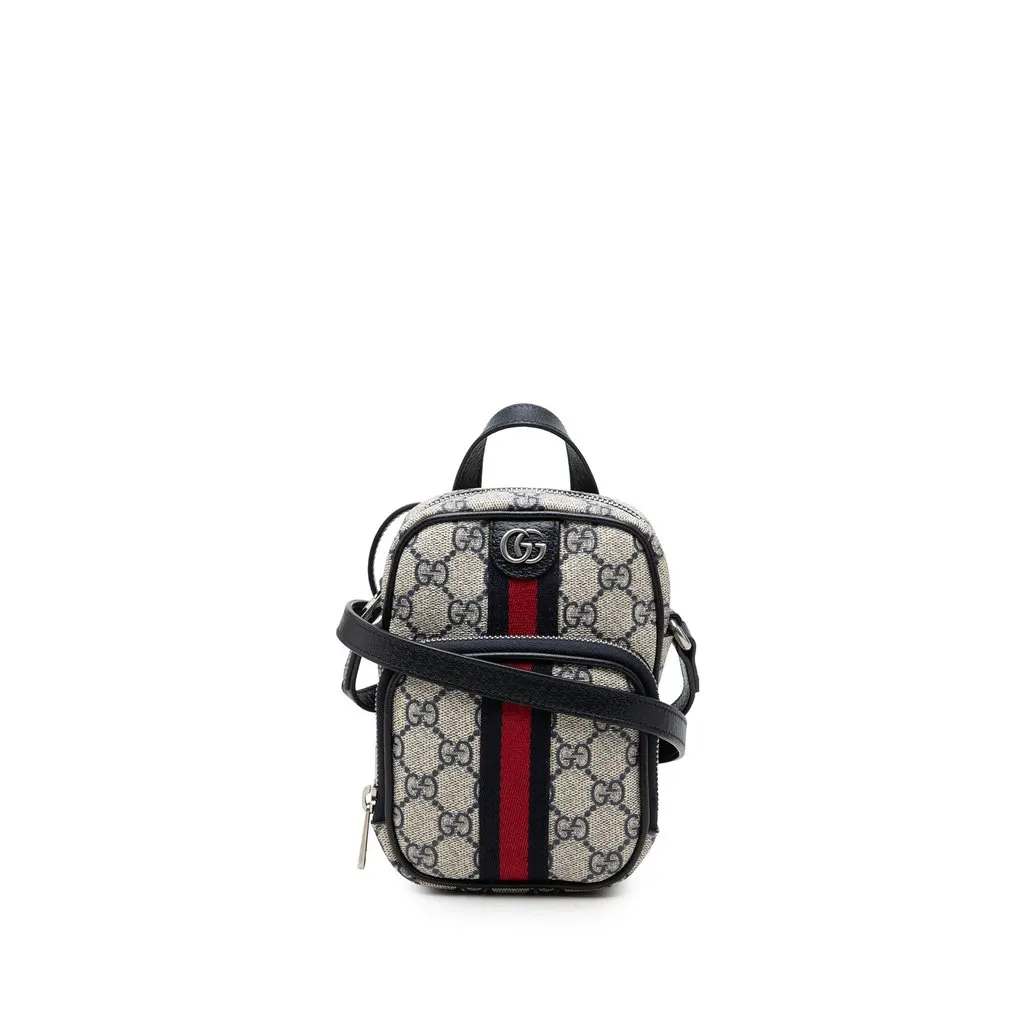 Gucci Mini GG Supreme Web Ophidia Satchel Beige Canvas Very good - Front View