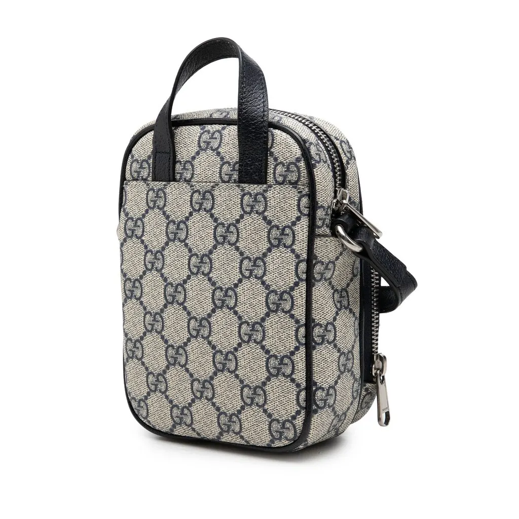 Gucci Mini GG Supreme Web Ophidia Satchel Beige Canvas Very good - Back View
