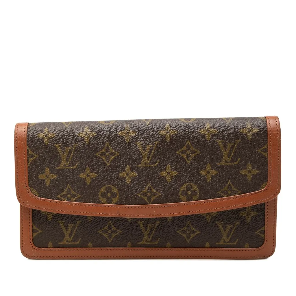 Louis Vuitton Monogram Pochette Dame PM Brown Canvas Good - Front View