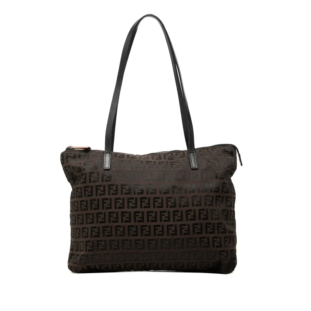 Fendi Zucchino Canvas Tote Brown Very good - Front View