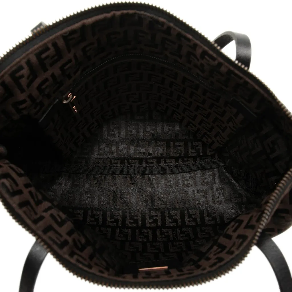 Fendi Zucchino Canvas Tote Brown Very good - Model View