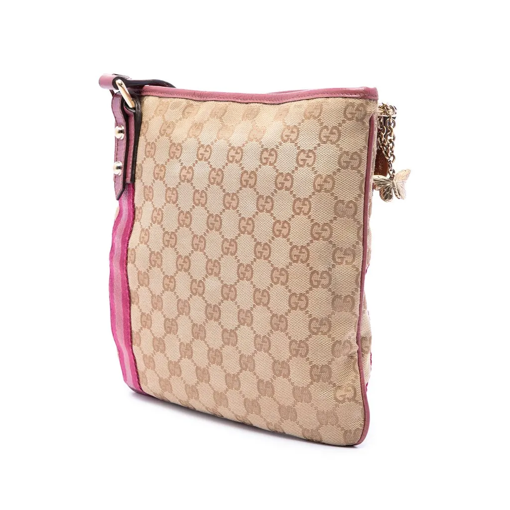 Gucci GG Canvas Jolicoeur Crossbody Beige Canvas Good - Back View