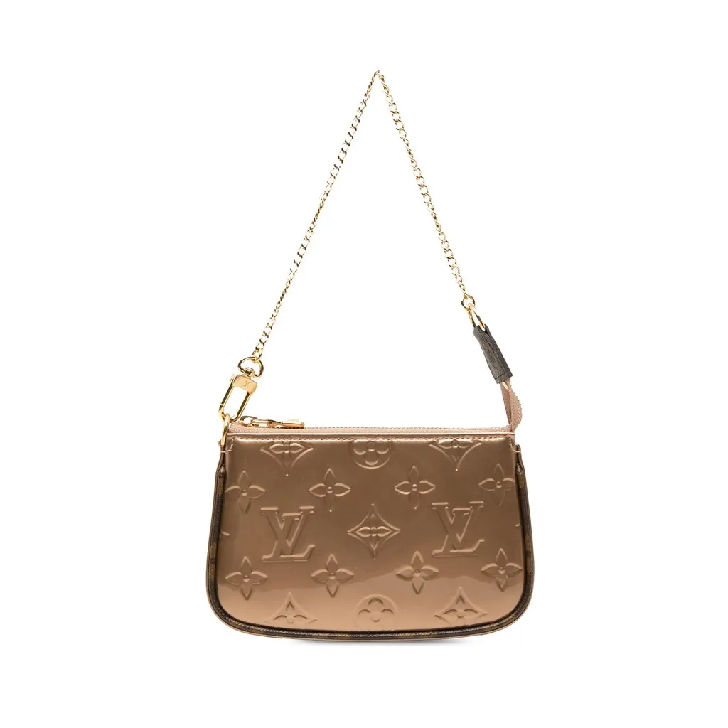 Louis Vuitton Monogram Vernis Mini Pochette Accessoires Pink Leather Very good - Front View