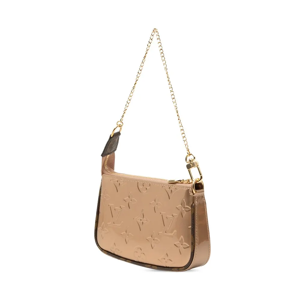 Louis Vuitton Monogram Vernis Mini Pochette Accessoires Pink Leather Very good - Back View