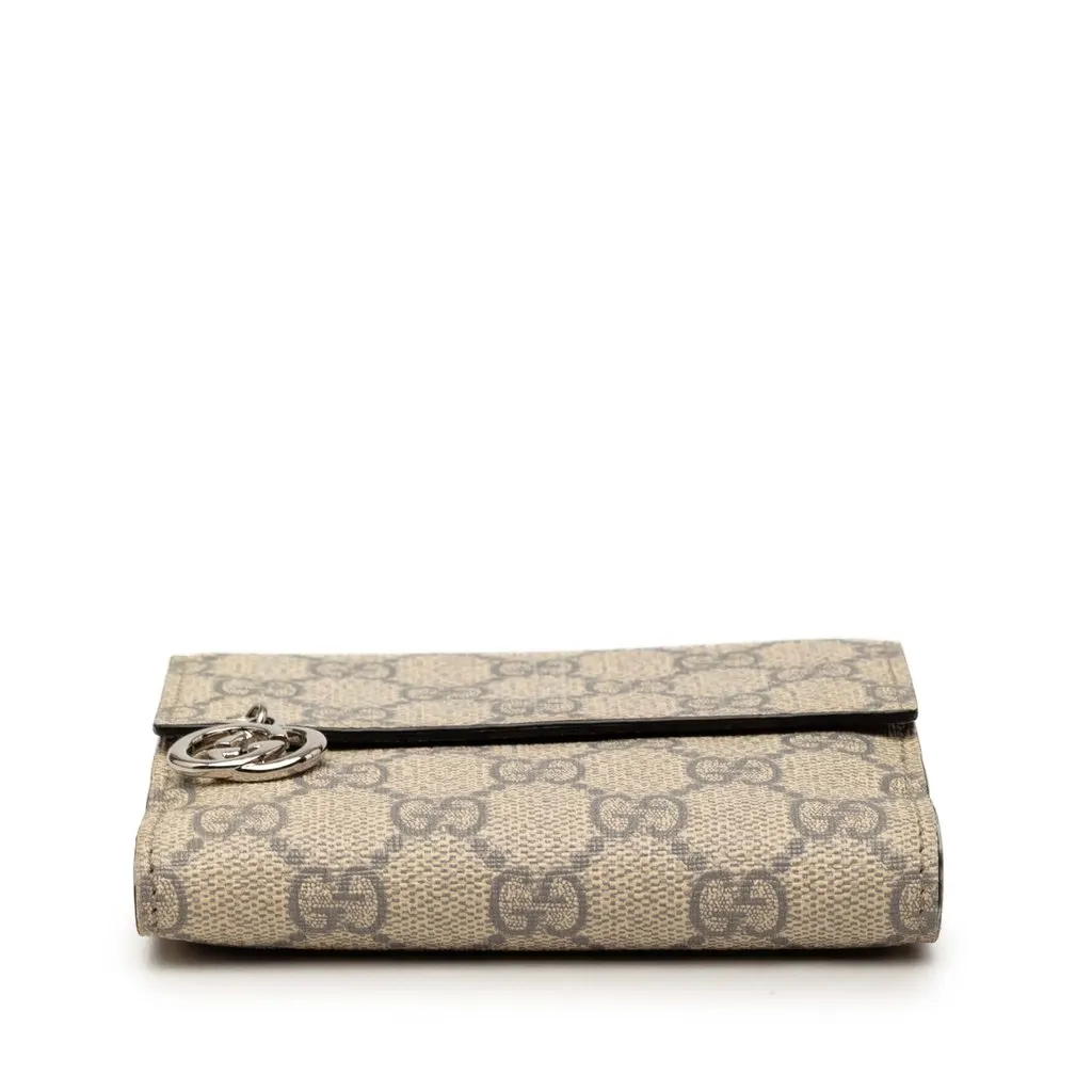 Gucci GG Supreme Interlocking G Pierce French Flap Wallet Beige Very good - Inside View