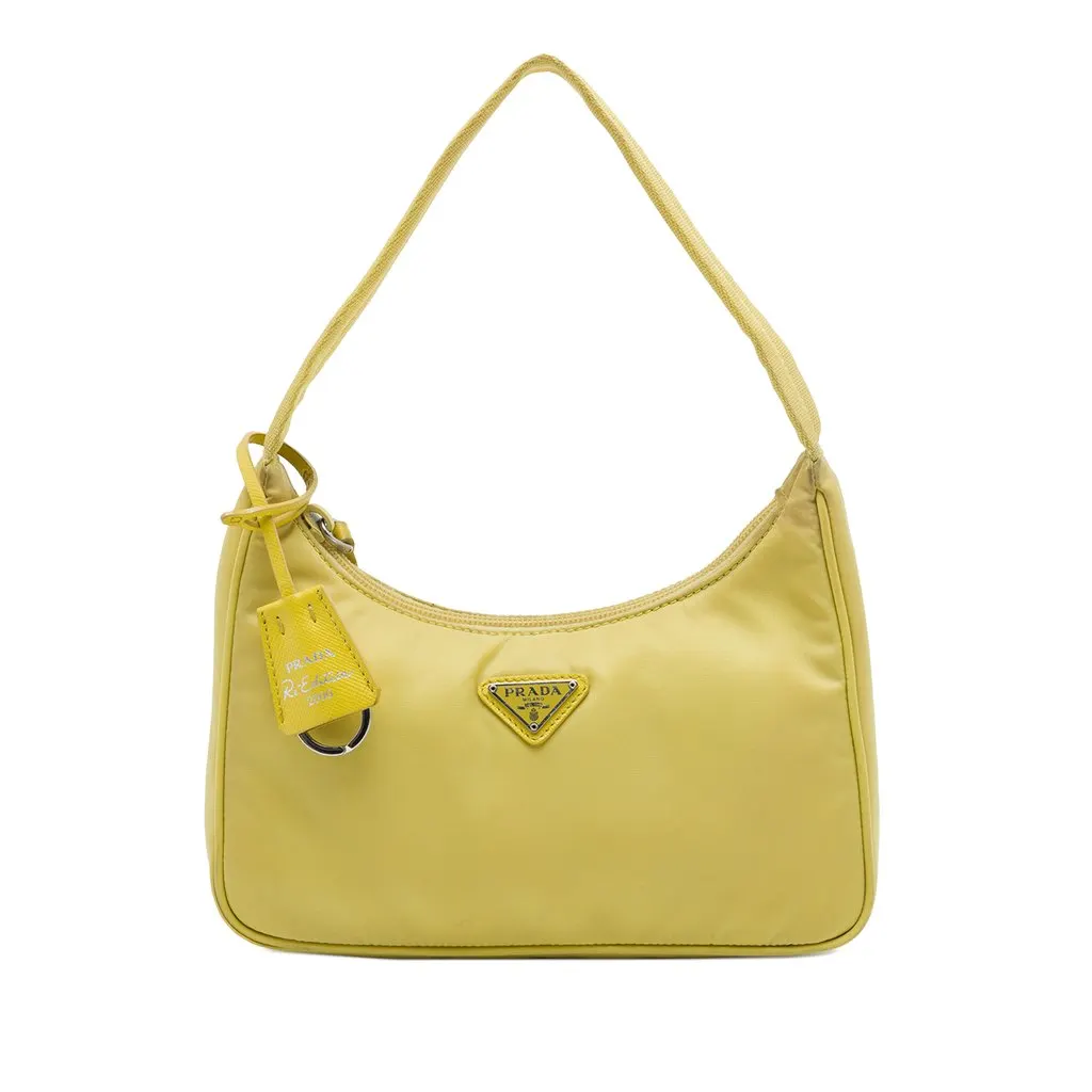 Prada Mini Tessuto Re Edition 2000 Shoulder Bag Yellow Polyamide Very good - Front View