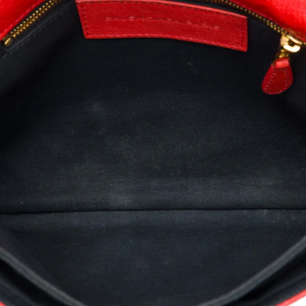 Balenciaga Lambskin Motocross Giant 12 Envelope Clutch Red Leather Very good - Model View