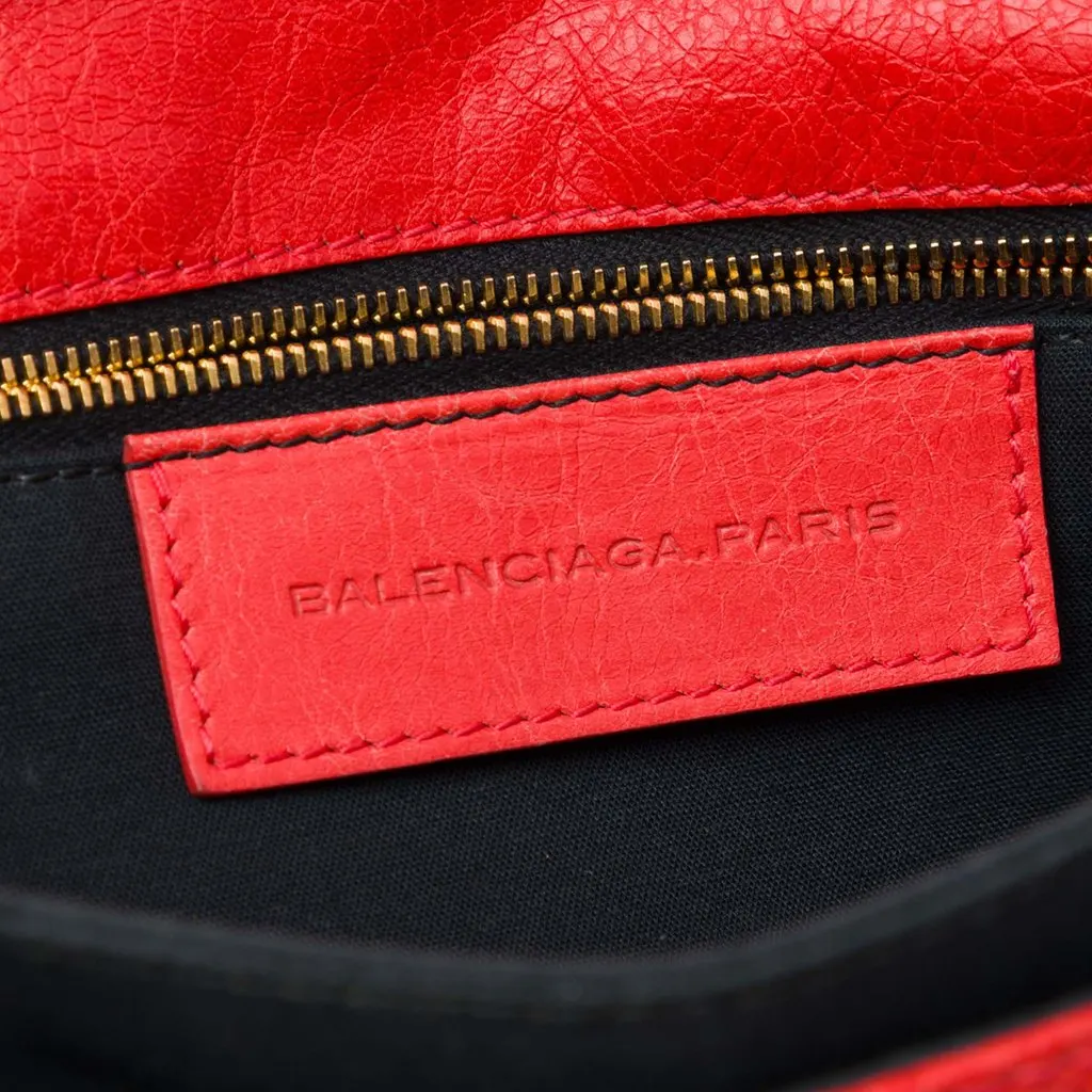 Balenciaga Lambskin Motocross Giant 12 Envelope Clutch Red Leather Very good - Box View