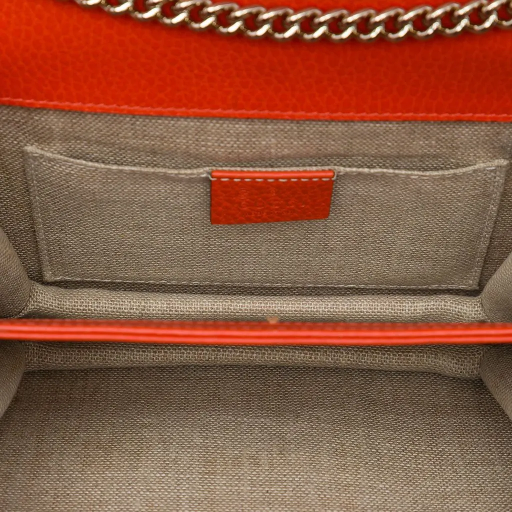 Gucci Small Dollar Calfskin Interlocking G Crossbody Orange Leather Very good - Model View