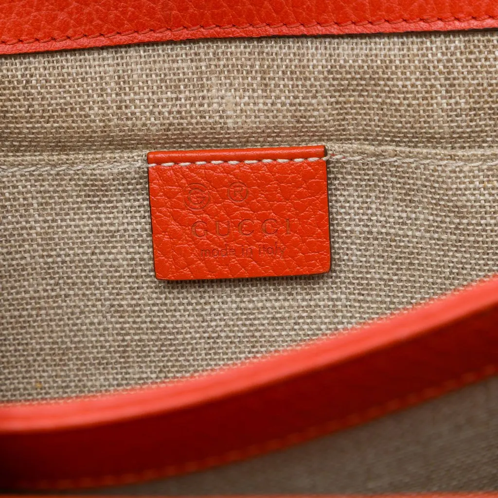 Gucci Small Dollar Calfskin Interlocking G Crossbody Orange Leather Very good - Box View
