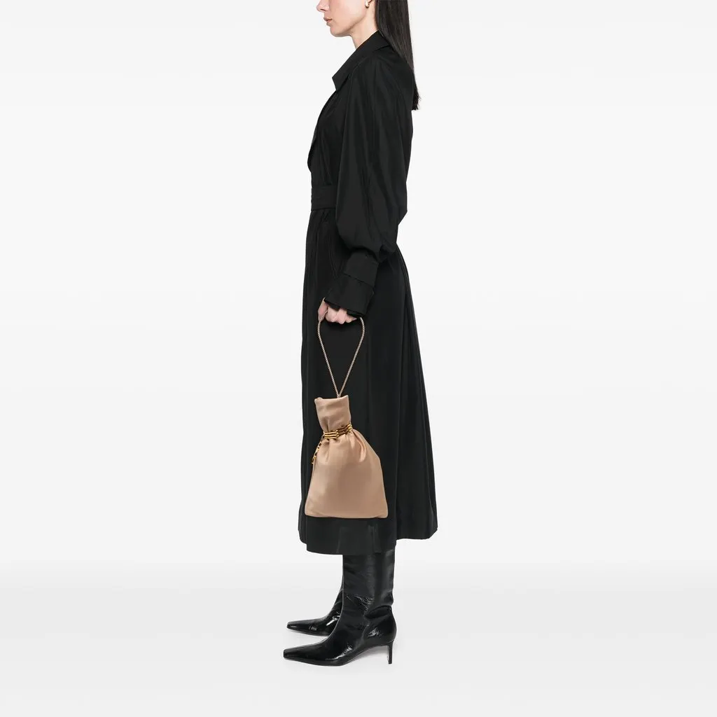Saint Laurent Satin Monogram Evening Pouch Brown Satin Good - Box View