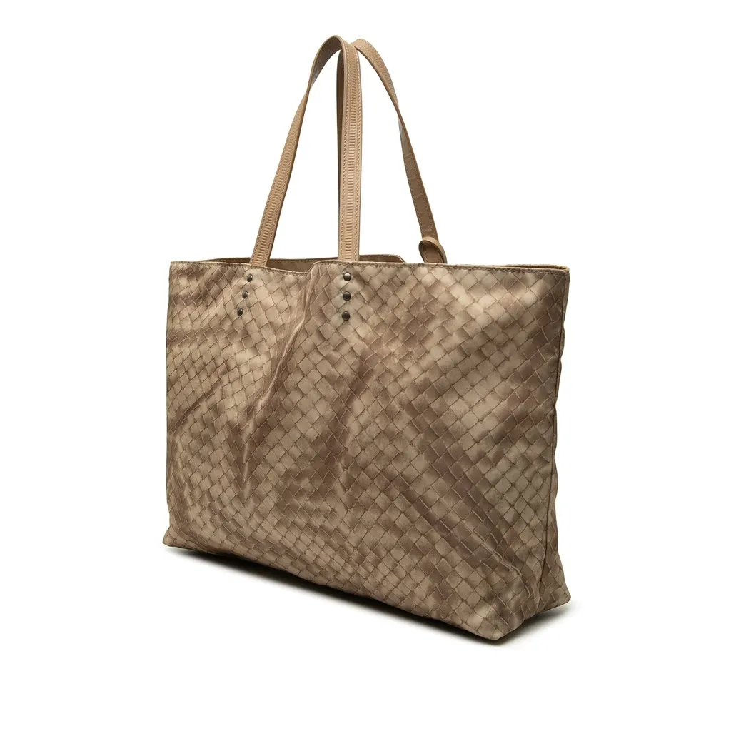 Bottega Veneta Nylon Intrecciolusion Tote Brown Very good - Back View