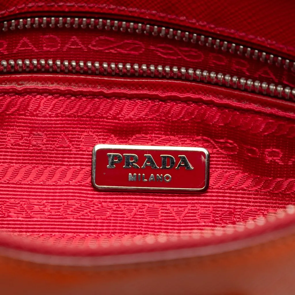Prada Bicolor Saffiano Lux Crossbody Red Leather Very good - Box View
