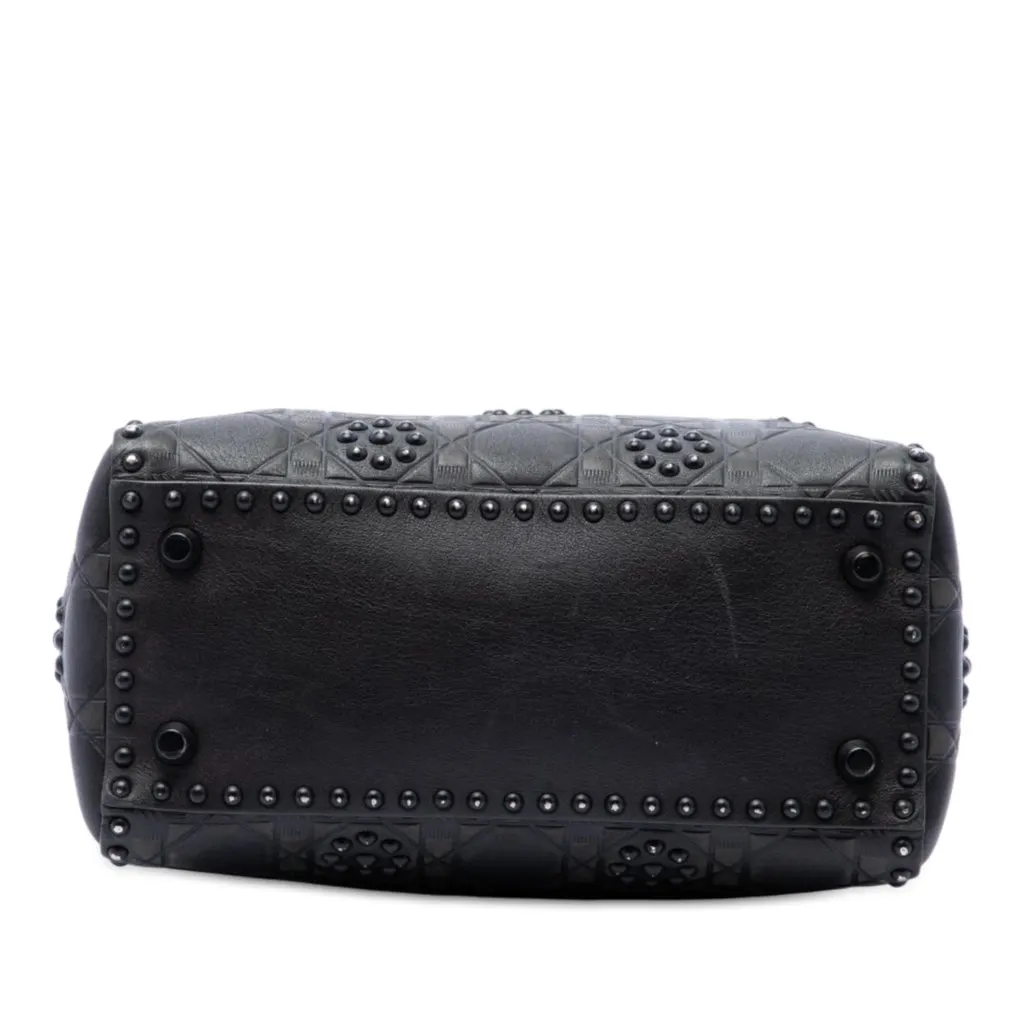 Dior Medium Ultra Matte Calfskin Cannage Studded Supple Lady Dior Black Leather Very good - Inside View