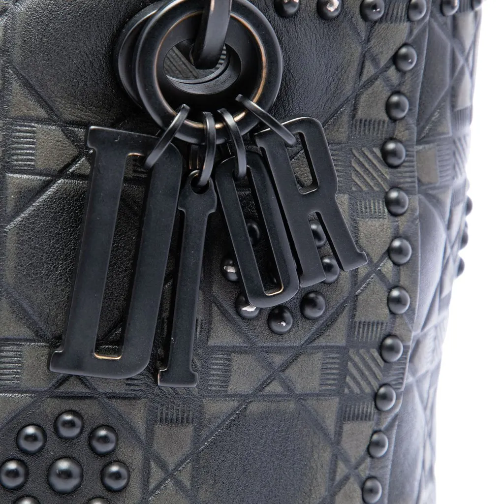 Dior Medium Ultra Matte Calfskin Cannage Studded Supple Lady Dior Black Leather Very good - Box View
