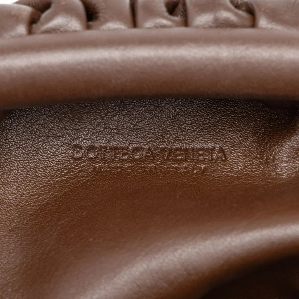 Bottega Veneta Lambskin The Mini Pouch Crossbody Brown Leather Good - Box View