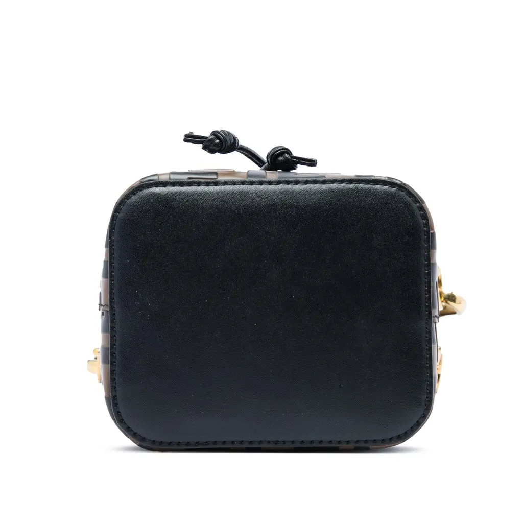 Fendi Mini FF 1974 Embossed Leather Mon Tresor Bucket Bag Brown Leather Very good - Inside View