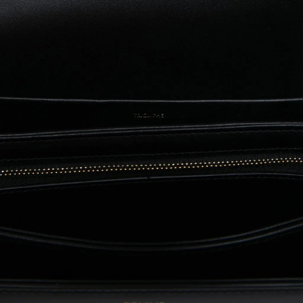 Celine Classique Shiny Calfskin Triomphe Crossbody Black Leather Very good - Box View