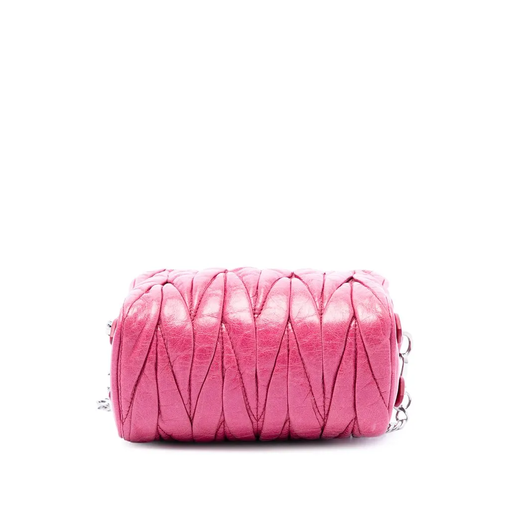 Miu Miu Matelasse Nappa Double Zip Crossbody Pink Leather Very good - Inside View
