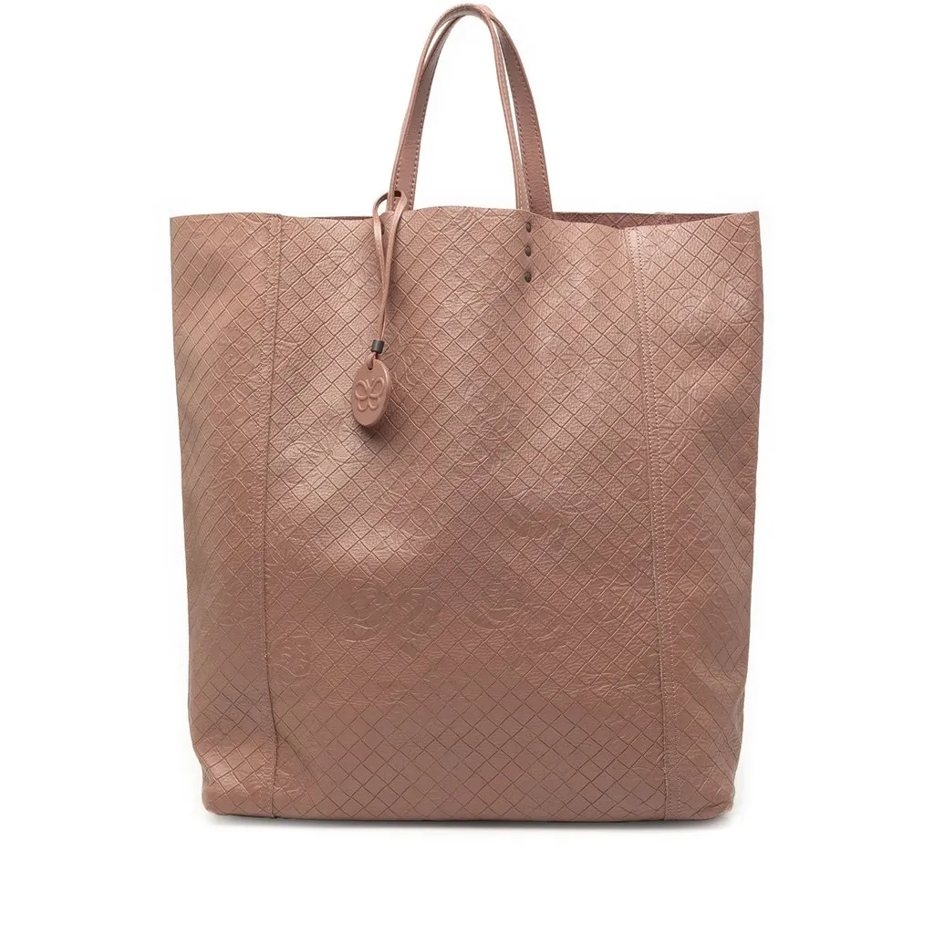 Bottega Veneta Leather Intrecciomirage Butterfly Tote Brown Leather Very good - Front View