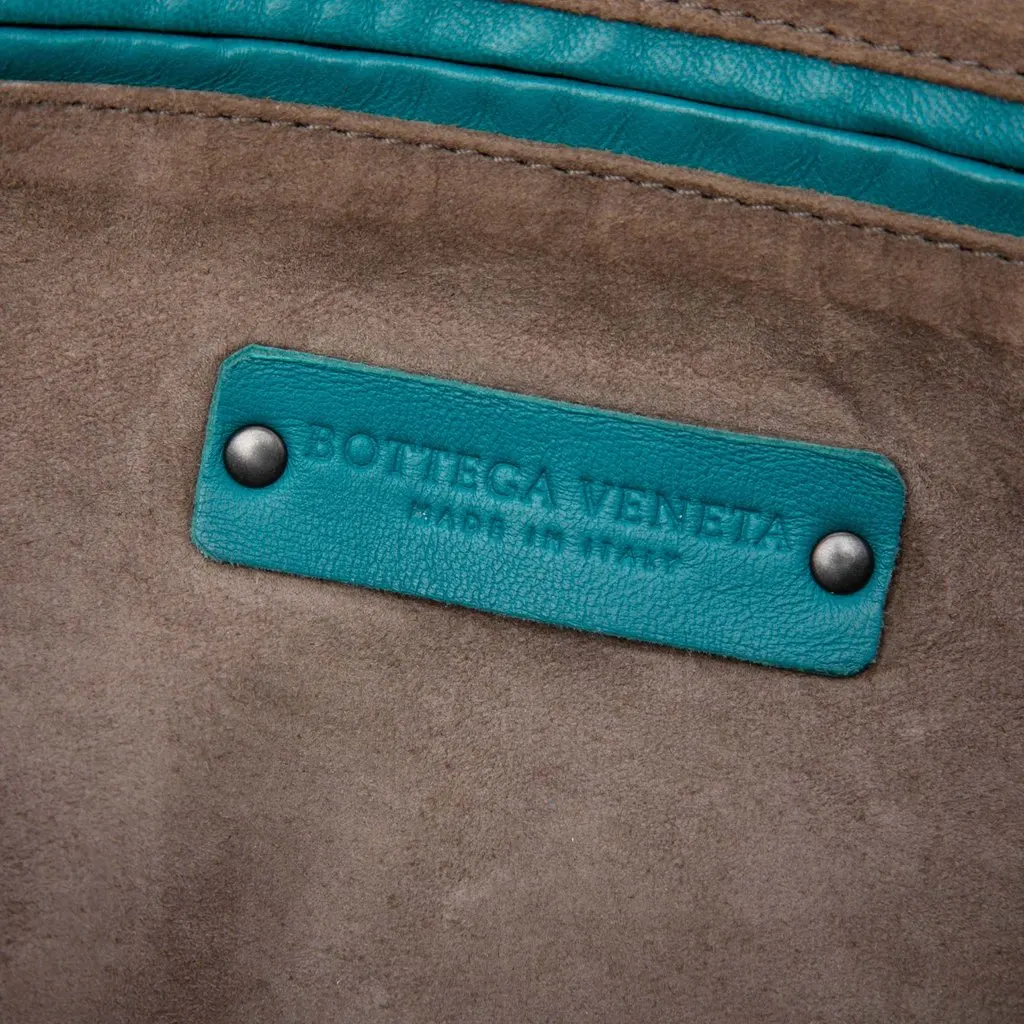 Bottega Veneta Mini Nappa Intrecciato Nodini Double Zip Crossbody Blue Leather Good - Box View
